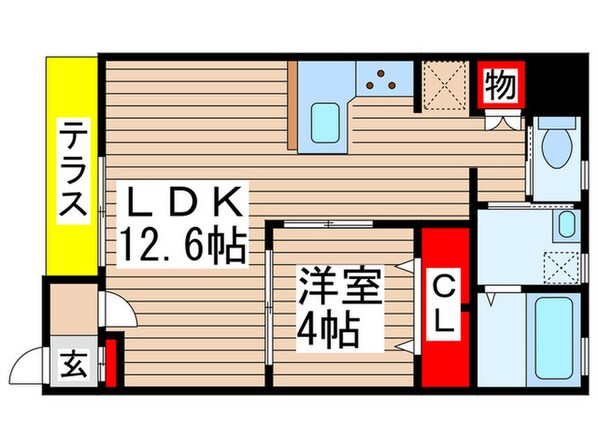 リアン緑が丘B棟の物件間取画像